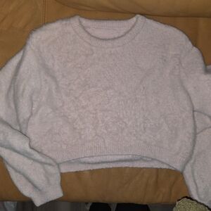 Cozy Pink Women's Fuzzy Cropped Sweater